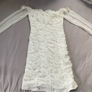 Fashion Nova White Longsleeve Dress